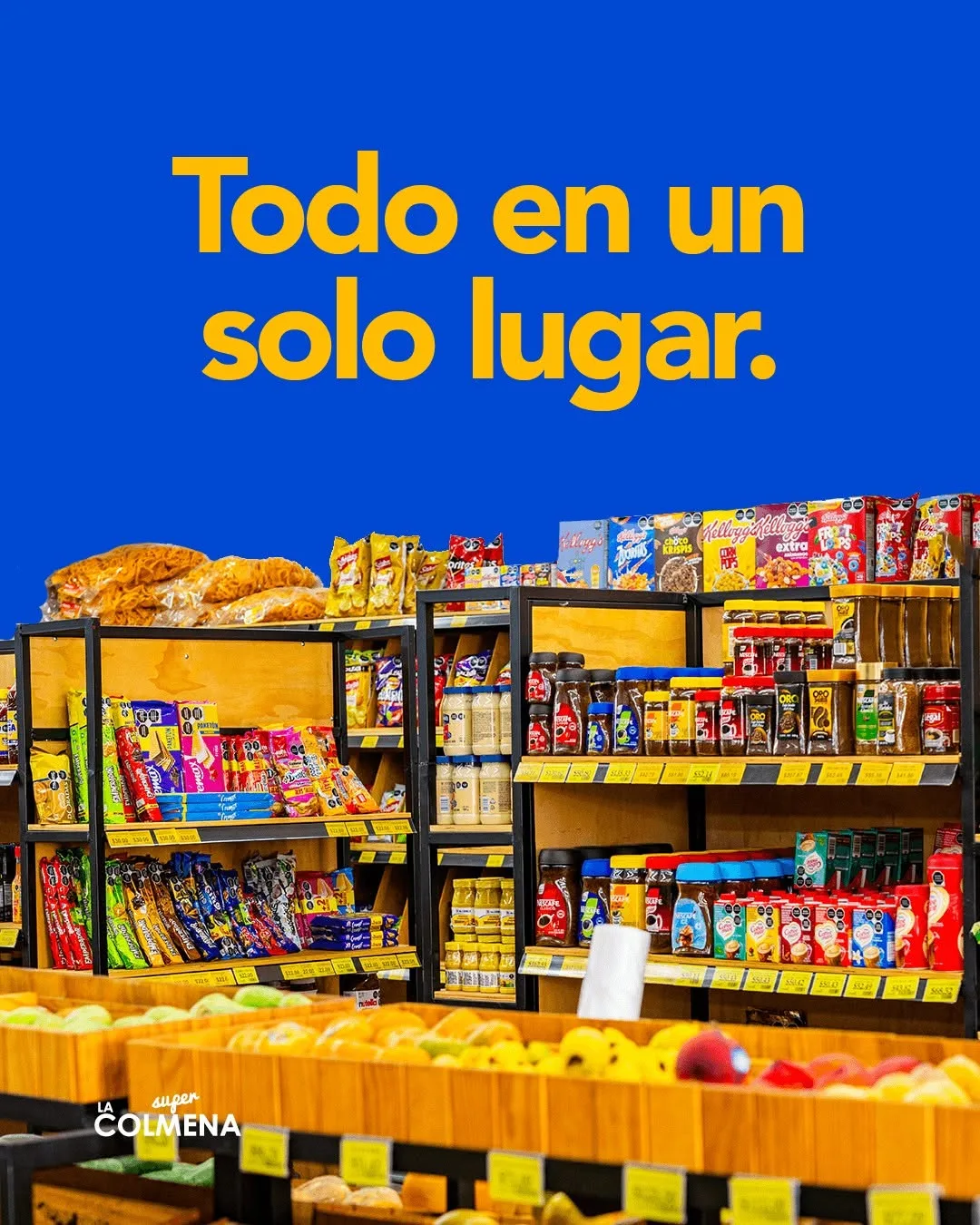 Anaqueles de abarrotes surtidos en Súper La Colmena, Colima