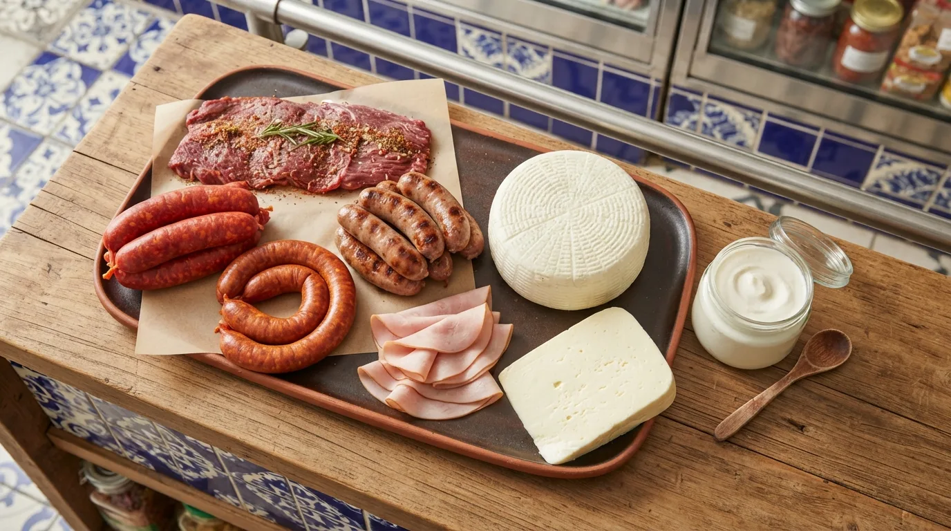 Surtido de embutidos, carnes para asador y quesos en Súper La Colmena, Colima